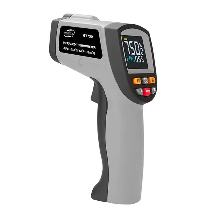 Termómetro infrarrojo de punto láser digital portátil GT750, rango de temperatura: -50-750 grados Celsius sin batería, GT750