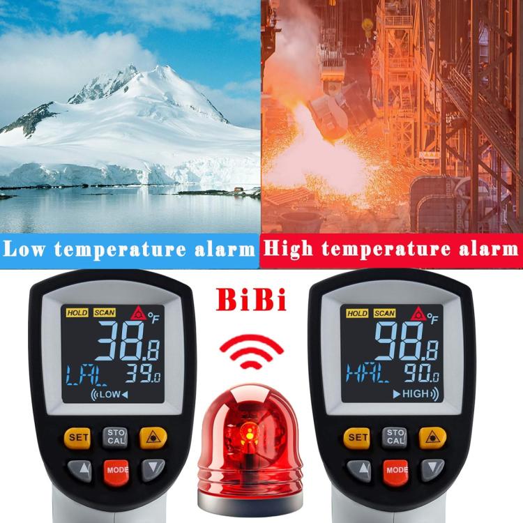Termómetro infrarrojo de punto láser digital portátil GT750, rango de temperatura: -50-750 grados Celsius sin batería, GT750