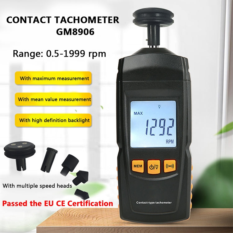 Tacómetro de contacto portátil BENETECH GM8906