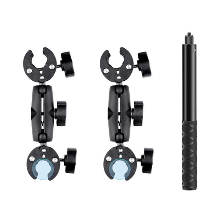 Abrazaderas dobles de cangrejo para motocicleta, palo para Selfie de montaje fijo para manillar, Double Dual-heads Crabs