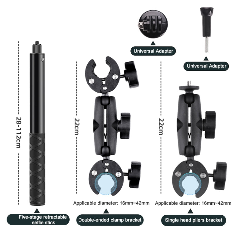 Motocicleta Dual-headsCrab & Single Heads Abrazaderas Manillar Soporte fijo Selfie Stick, Dual-heads Crab & Single Heads Crab