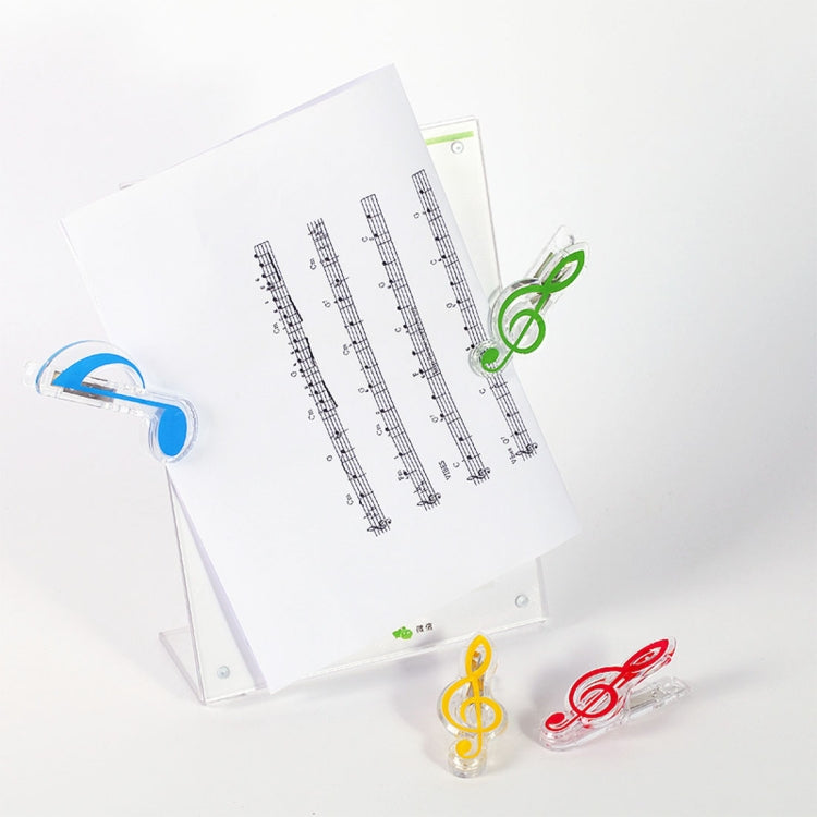 10 PCS PP Material Acero inoxidable Resorte Música Nota Forma Clip de libro Portapáginas de lujo, Entrega de color aleatorio, Random Color Delivery
