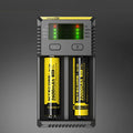 Nitecore NUEVO i2 Cargador inteligente Digi inteligente con indicador LED para baterías 14500, 16340 (RCR123), 18650, 22650, 26650, Ni-MH y Ni-Cd (AA, AAA), NEW i2