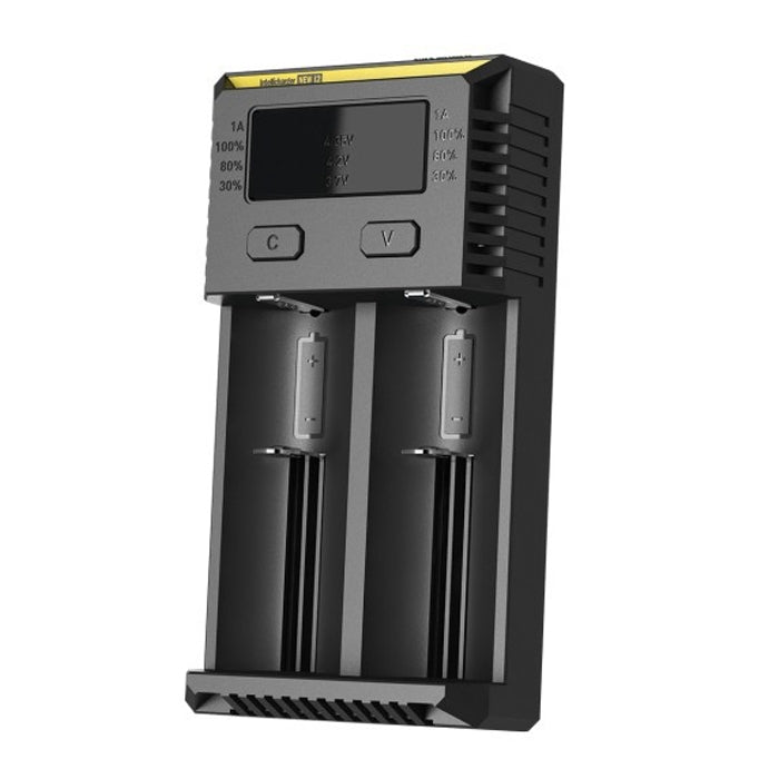 Nitecore NUEVO i2 Cargador inteligente Digi inteligente con indicador LED para baterías 14500, 16340 (RCR123), 18650, 22650, 26650, Ni-MH y Ni-Cd (AA, AAA), NEW i2