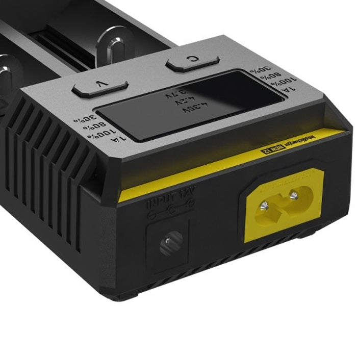 Nitecore NUEVO i2 Cargador inteligente Digi inteligente con indicador LED para baterías 14500, 16340 (RCR123), 18650, 22650, 26650, Ni-MH y Ni-Cd (AA, AAA), NEW i2