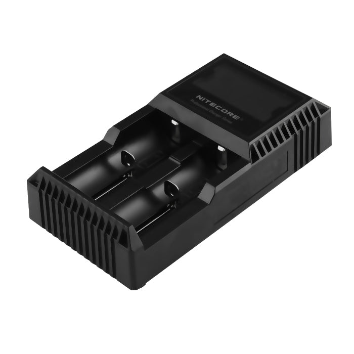 Nitecore D2 Cargador inteligente Digi Smart con indicador LED para baterías 14500, 16340 (RCR123), 18650, 22650, 26650, Ni-MH y Ni-Cd (AA, AAA), D2