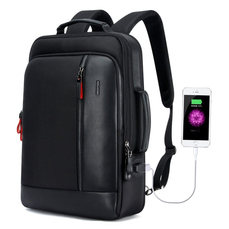 Bopai 751-006641 Mochila para computadora portátil transpirable de moda empresarial de gran capacidad con interfaz USB externa, tamaño: 30 x 15 x 44 cm, 751-006641