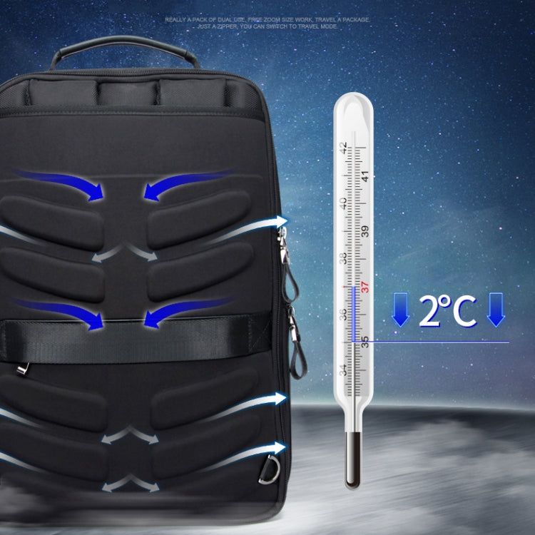 Bopai 751-006641 Mochila para computadora portátil transpirable de moda empresarial de gran capacidad con interfaz USB externa, tamaño: 30 x 15 x 44 cm, 751-006641