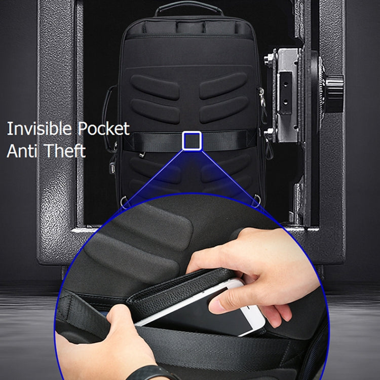 Bopai 751-006641 Mochila para computadora portátil transpirable de moda empresarial de gran capacidad con interfaz USB externa, tamaño: 30 x 15 x 44 cm, 751-006641