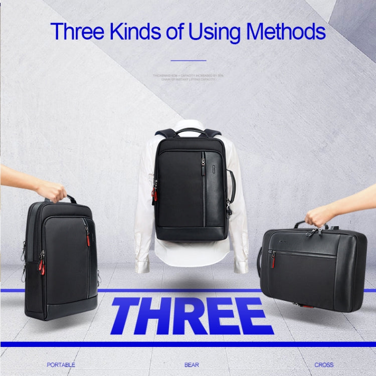 Bopai 751-006641 Mochila para computadora portátil transpirable de moda empresarial de gran capacidad con interfaz USB externa, tamaño: 30 x 15 x 44 cm, 751-006641