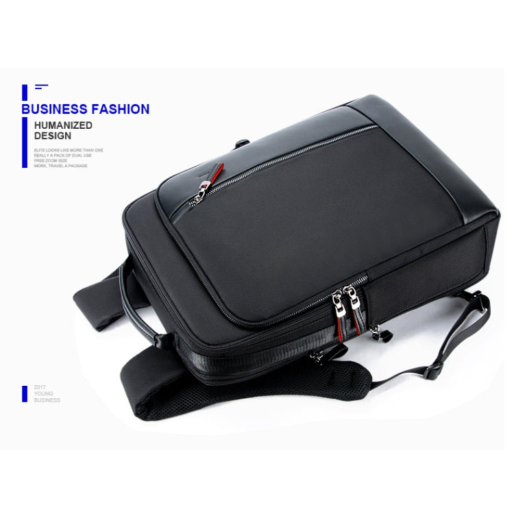 Bopai 751-006641 Mochila para computadora portátil transpirable de moda empresarial de gran capacidad con interfaz USB externa, tamaño: 30 x 15 x 44 cm, 751-006641