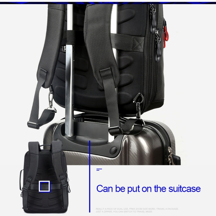 Bopai 751-006641 Mochila para computadora portátil transpirable de moda empresarial de gran capacidad con interfaz USB externa, tamaño: 30 x 15 x 44 cm, 751-006641