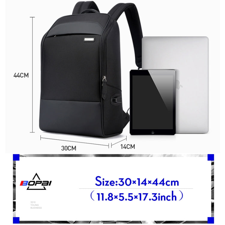 Bopai 751-006881 Bandolera Doble Empresarial Antirrobo Impermeable de Gran Capacidad, con Puerto de Carga USB, Tamaño: 30x14x44cm, 751-006881