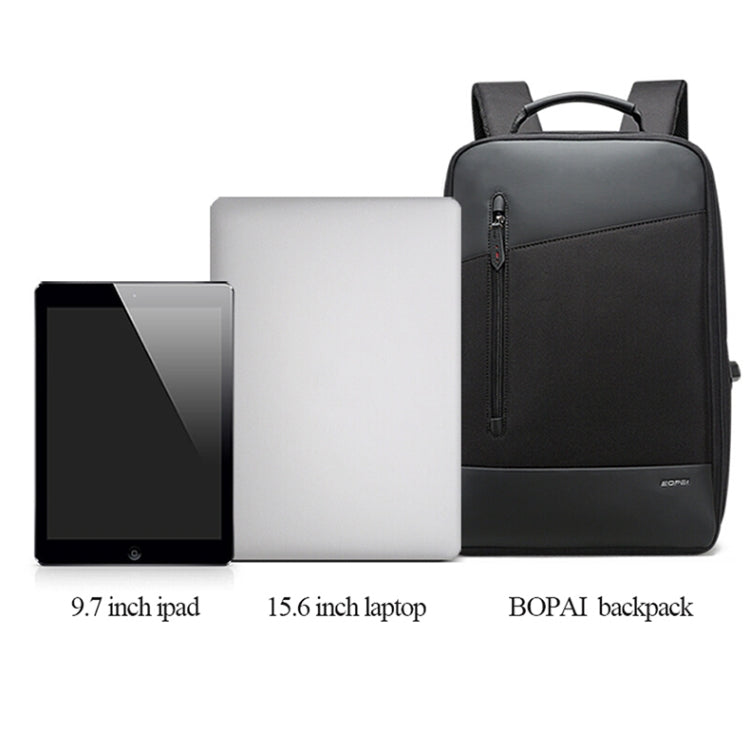 Bopai 851-009911 Bandolera doble de gran capacidad, impermeable, antirrobo, empresarial, con puerto de carga USB, tamaño: 30,5 x 13 x 45 cm, 851-009911