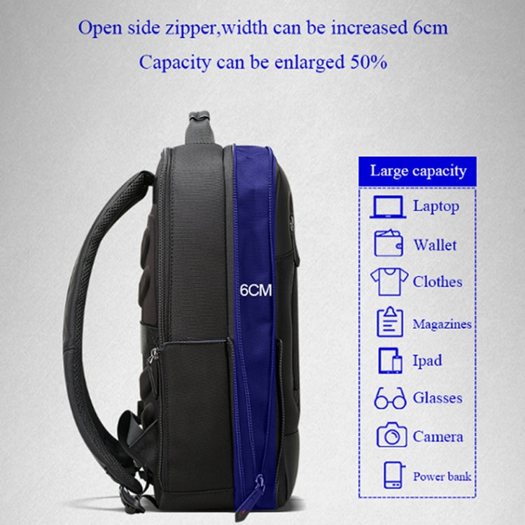 Bopai 851-009911 Bandolera doble de gran capacidad, impermeable, antirrobo, empresarial, con puerto de carga USB, tamaño: 30,5 x 13 x 45 cm, 851-009911