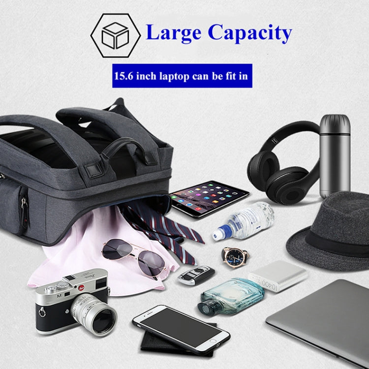 Bopai 851-010128 Bandolera Doble Empresarial Antirrobo Impermeable de Gran Capacidad, con Puerto de Carga USB, Tamaño: 34x19x43cm, 851-010128