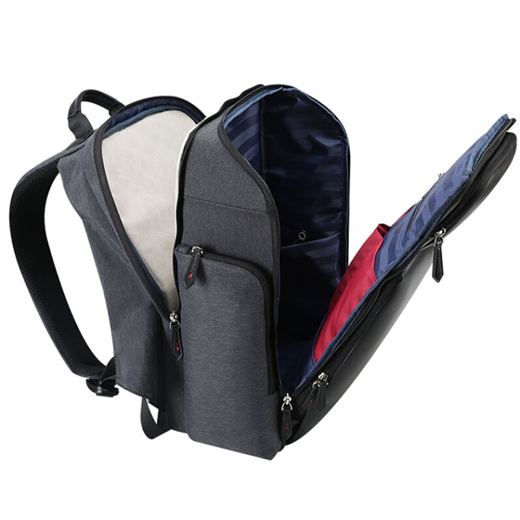 Bopai 851-010128 Bandolera Doble Empresarial Antirrobo Impermeable de Gran Capacidad, con Puerto de Carga USB, Tamaño: 34x19x43cm, 851-010128