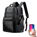 Bopai 851-014318 Bolso de hombro doble de gran capacidad, de tres capas, antirrobo, impermeable, transpirable y de moda para exteriores, con puerto de carga USB, tamaño: 31x17x44cm, 851-014318