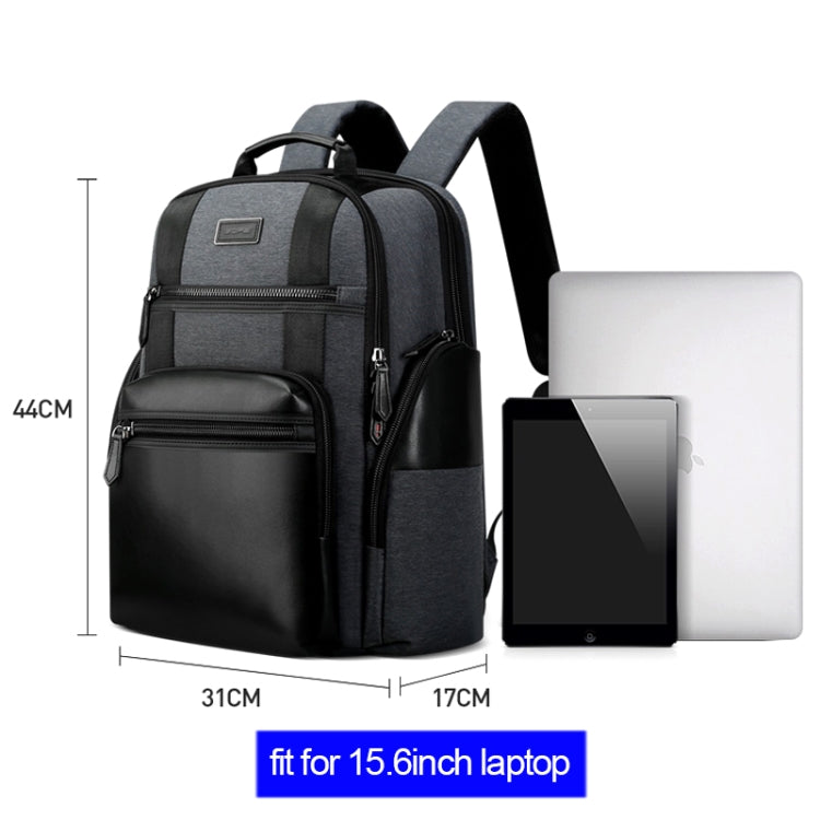 Bopai 851-014318 Bolso de hombro doble de gran capacidad, de tres capas, antirrobo, impermeable, transpirable y de moda para exteriores, con puerto de carga USB, tamaño: 31x17x44cm, 851-014318