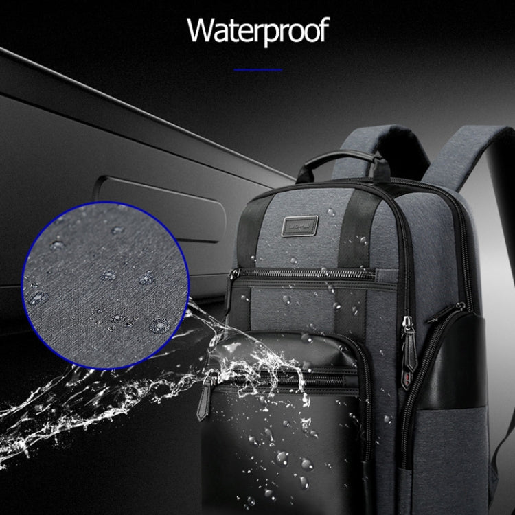 Bopai 851-014318 Bolso de hombro doble de gran capacidad, de tres capas, antirrobo, impermeable, transpirable y de moda para exteriores, con puerto de carga USB, tamaño: 31x17x44cm, 851-014318