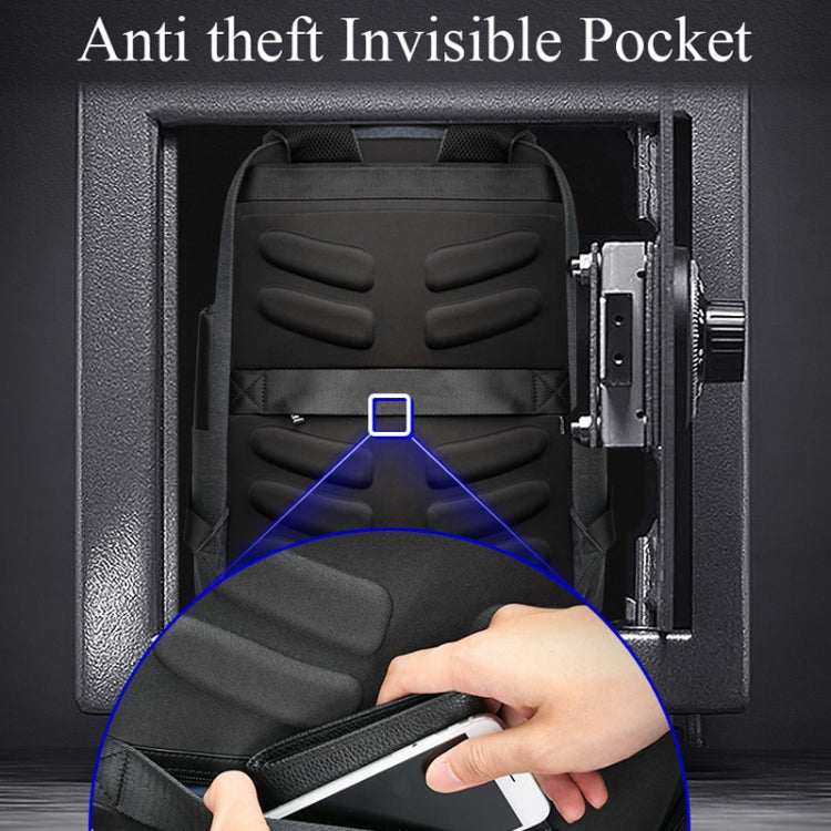 Bopai 851-014318 Bolso de hombro doble de gran capacidad, de tres capas, antirrobo, impermeable, transpirable y de moda para exteriores, con puerto de carga USB, tamaño: 31x17x44cm, 851-014318