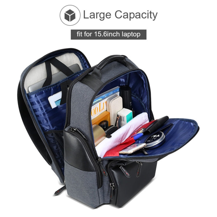 Bopai 851-014318 Bolso de hombro doble de gran capacidad, de tres capas, antirrobo, impermeable, transpirable y de moda para exteriores, con puerto de carga USB, tamaño: 31x17x44cm, 851-014318