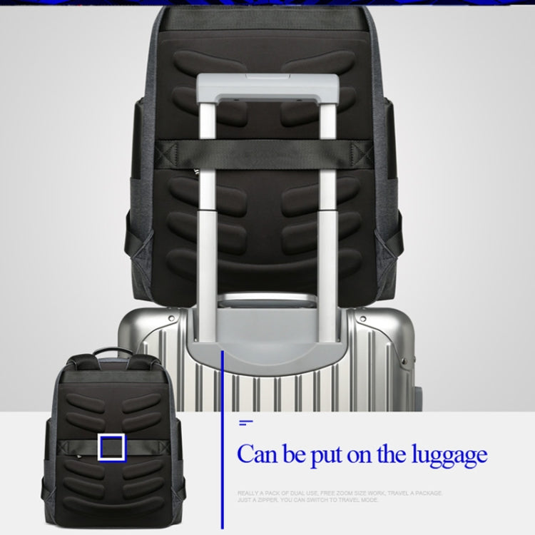 Bopai 851-014318 Bolso de hombro doble de gran capacidad, de tres capas, antirrobo, impermeable, transpirable y de moda para exteriores, con puerto de carga USB, tamaño: 31x17x44cm, 851-014318