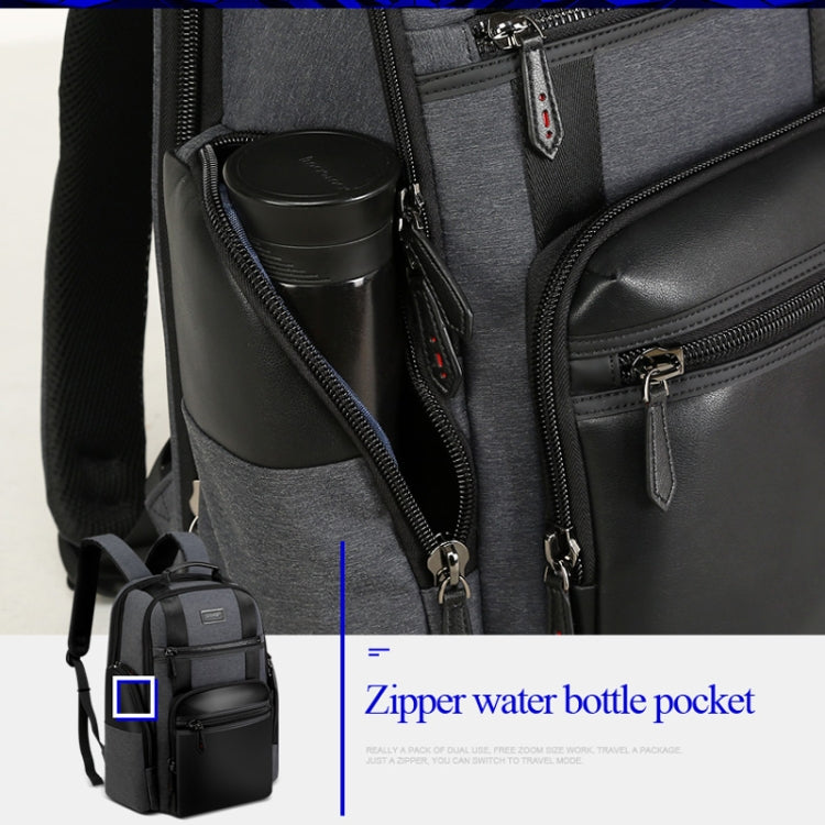 Bopai 851-014318 Bolso de hombro doble de gran capacidad, de tres capas, antirrobo, impermeable, transpirable y de moda para exteriores, con puerto de carga USB, tamaño: 31x17x44cm, 851-014318