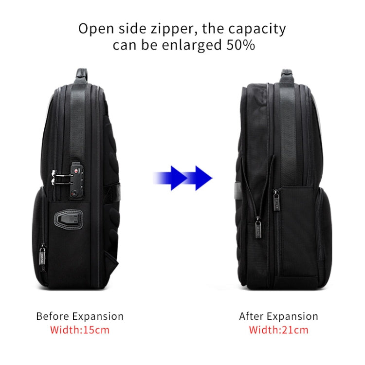 Bopai 61-02511 Mochila para hombre antirrobo impermeable y transpirable para viajes de negocios, tamaño: 30x15x44cm, 61-02511