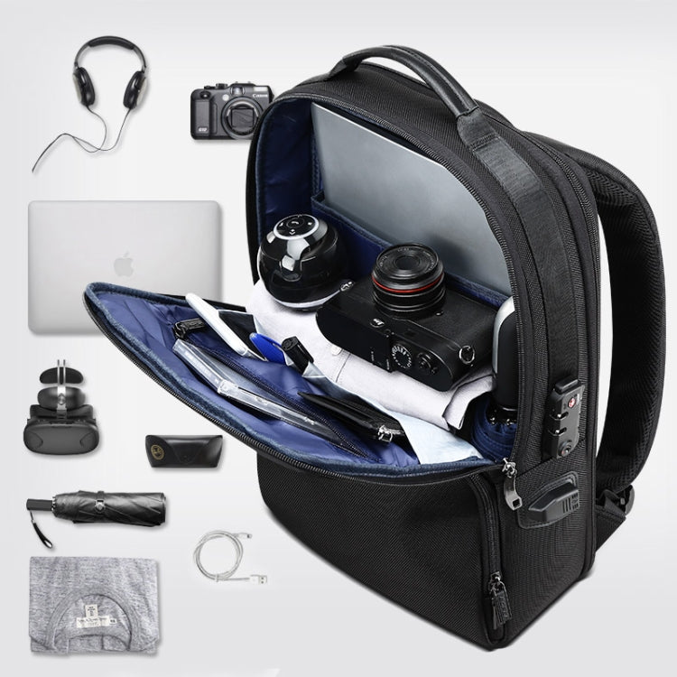 Bopai 61-02511 Mochila para hombre antirrobo impermeable y transpirable para viajes de negocios, tamaño: 30x15x44cm, 61-02511