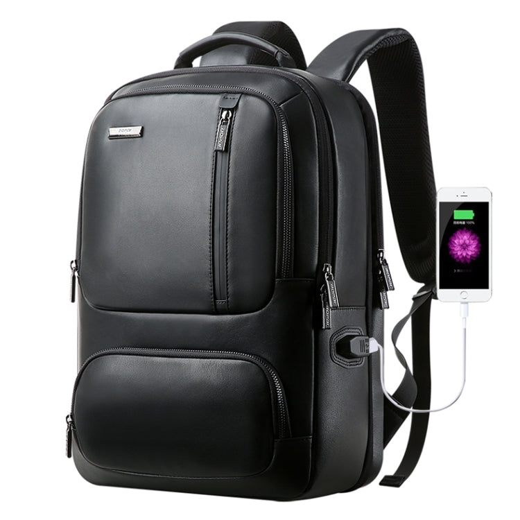 Bopai 851-024011 Mochila antirrobo para hombre, transpirable, de negocios, de cuero de primera calidad, tamaño: 28x18x42 cm, 851-024011