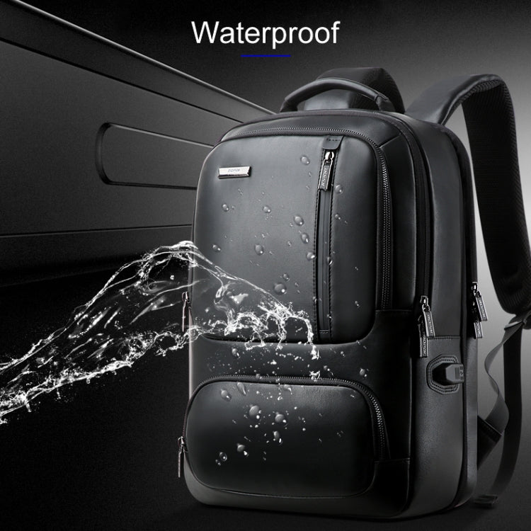 Bopai 851-024011 Mochila antirrobo para hombre, transpirable, de negocios, de cuero de primera calidad, tamaño: 28x18x42 cm, 851-024011