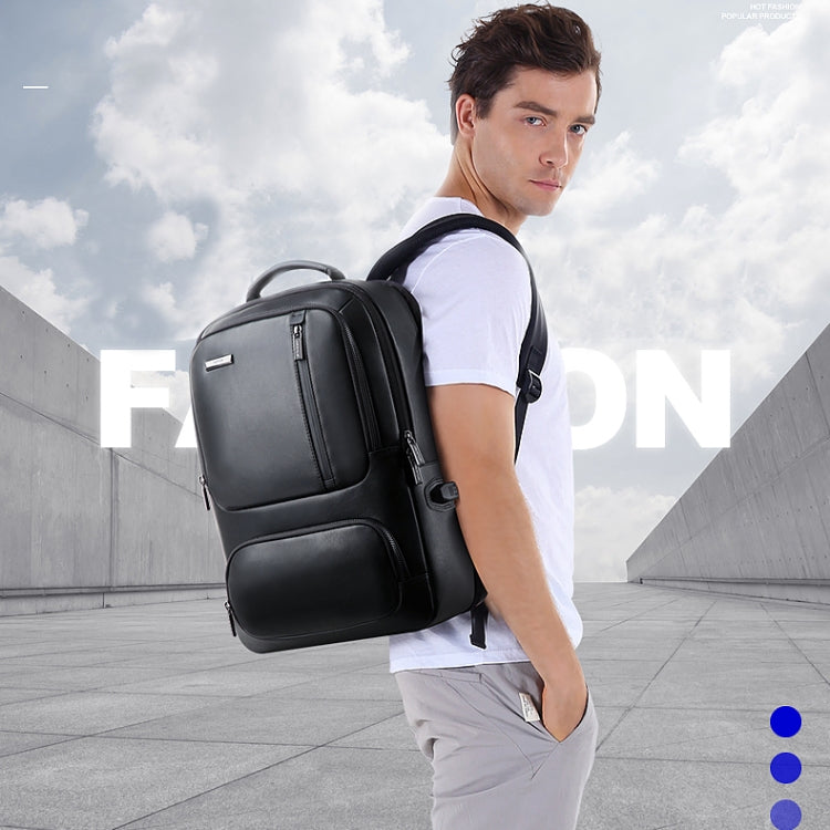 Bopai 851-024011 Mochila antirrobo para hombre, transpirable, de negocios, de cuero de primera calidad, tamaño: 28x18x42 cm, 851-024011