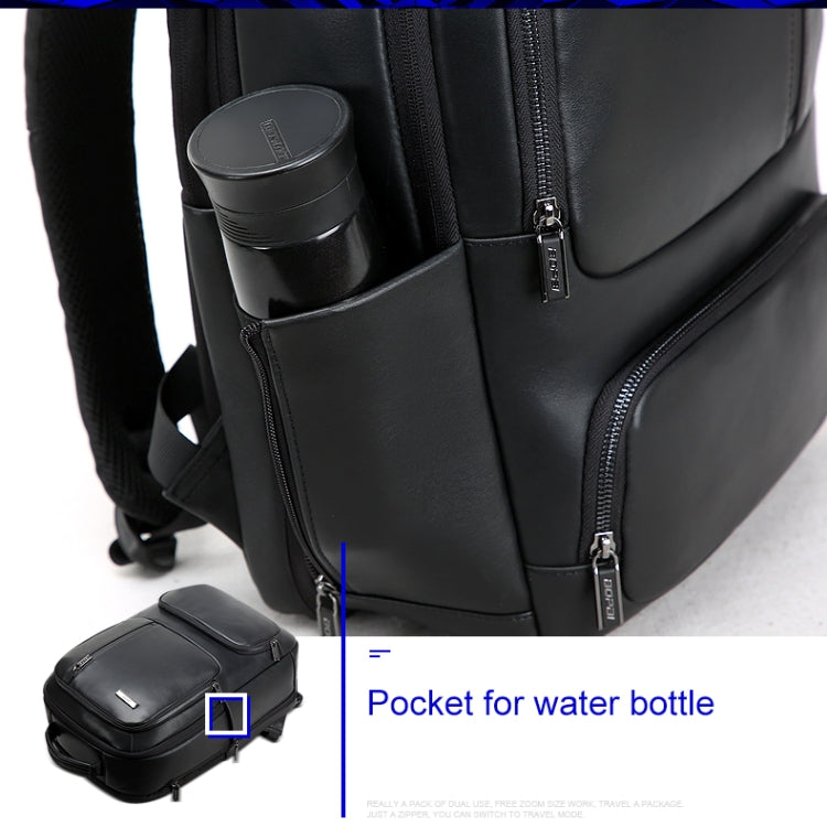 Bopai 851-024011 Mochila antirrobo para hombre, transpirable, de negocios, de cuero de primera calidad, tamaño: 28x18x42 cm, 851-024011