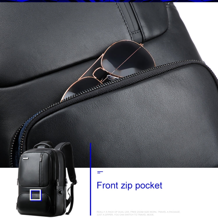 Bopai 851-024011 Mochila antirrobo para hombre, transpirable, de negocios, de cuero de primera calidad, tamaño: 28x18x42 cm, 851-024011