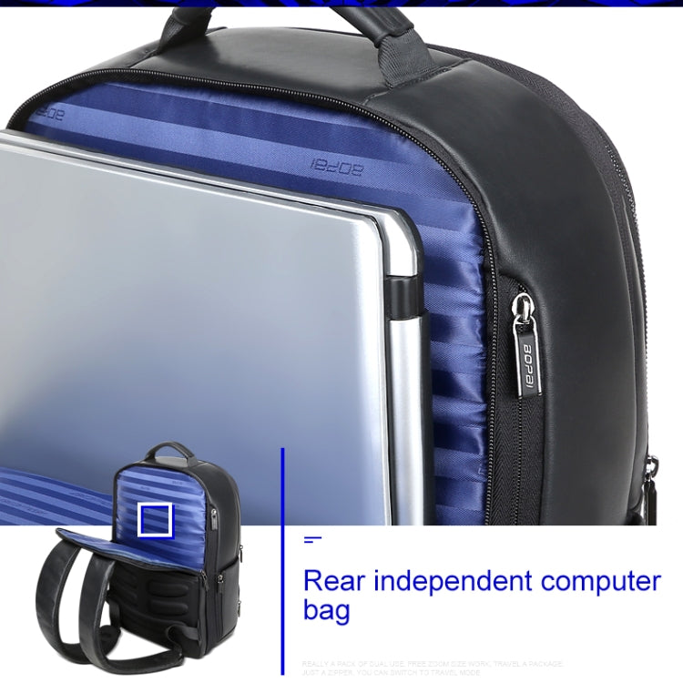 Bopai 851-024011 Mochila antirrobo para hombre, transpirable, de negocios, de cuero de primera calidad, tamaño: 28x18x42 cm, 851-024011
