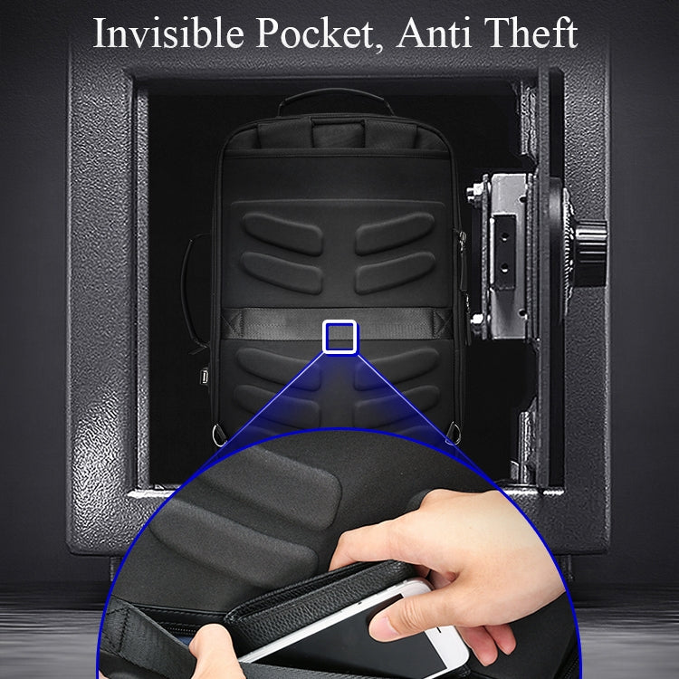 Bopai 751-006551 Mochila para computadora portátil transpirable informal de negocios de gran capacidad con interfaz USB externa, tamaño: 30 x 12 x 44 cm, 751-006551