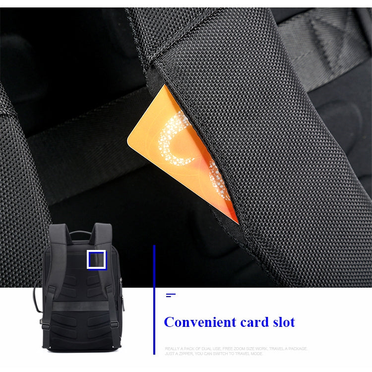 Bopai 751-006551 Mochila para computadora portátil transpirable informal de negocios de gran capacidad con interfaz USB externa, tamaño: 30 x 12 x 44 cm, 751-006551