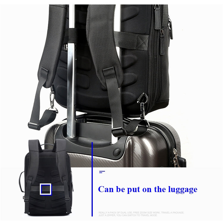 Bopai 751-006551 Mochila para computadora portátil transpirable informal de negocios de gran capacidad con interfaz USB externa, tamaño: 30 x 12 x 44 cm, 751-006551