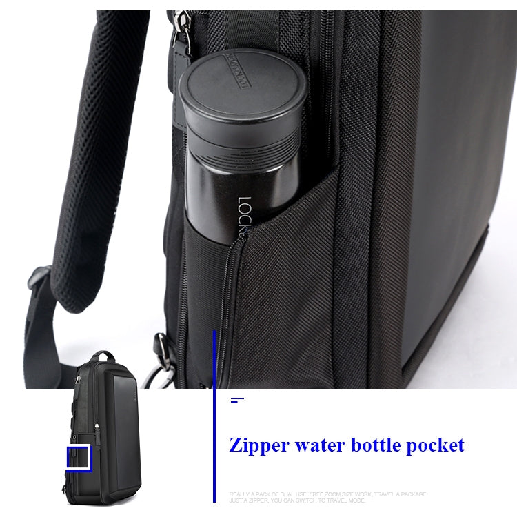 Bopai 751-006551 Mochila para computadora portátil transpirable informal de negocios de gran capacidad con interfaz USB externa, tamaño: 30 x 12 x 44 cm, 751-006551