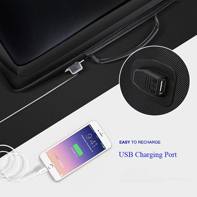 Bopai 751-006551 Mochila para computadora portátil transpirable informal de negocios de gran capacidad con interfaz USB externa, tamaño: 30 x 12 x 44 cm, 751-006551