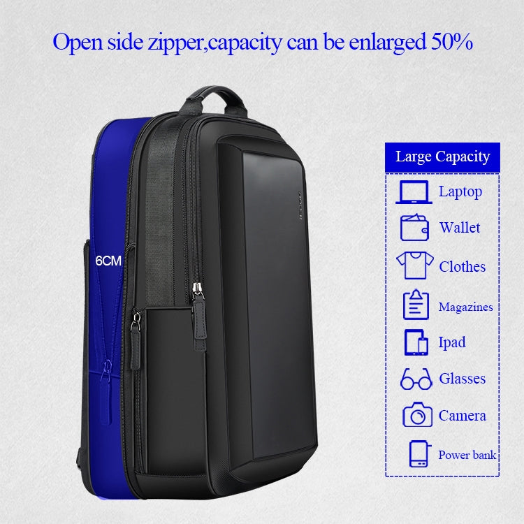 Bopai 751-006551 Mochila para computadora portátil transpirable informal de negocios de gran capacidad con interfaz USB externa, tamaño: 30 x 12 x 44 cm, 751-006551