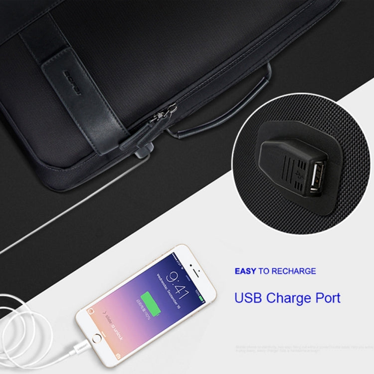 Bopai 751-006561 Mochila para computadora portátil transpirable informal de negocios de gran capacidad con interfaz USB externa, tamaño: 29 x 16 x 44 cm, 751-006561