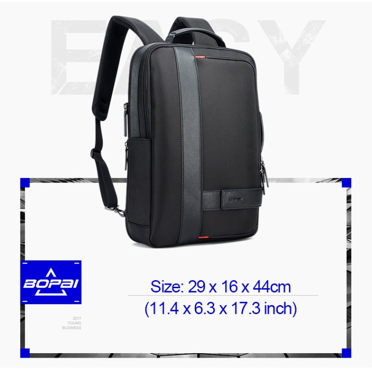 Bopai 751-006561 Mochila para computadora portátil transpirable informal de negocios de gran capacidad con interfaz USB externa, tamaño: 29 x 16 x 44 cm, 751-006561