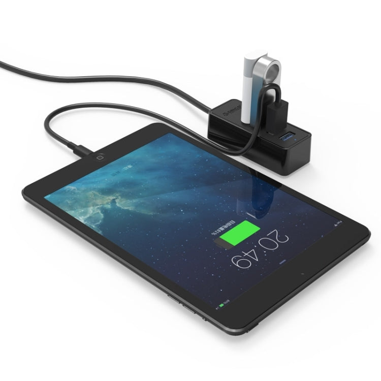 ORICO W5P-U3-30 HUB de escritorio USB 3.0 de 4 puertos con fuente de alimentación de cable micro USB de 30 cm, W5P-U3-30 Black, W5P-U3-30 White