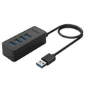 ORICO W5P-U3-100 HUB de escritorio USB 3.0 de 4 puertos con fuente de alimentación de cable micro USB de 100 cm, W5P-U3-100 Black, W5P-U3-100 White