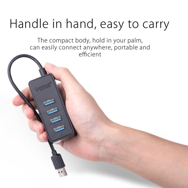 ORICO W5P-U3-100 HUB de escritorio USB 3.0 de 4 puertos con fuente de alimentación de cable micro USB de 100 cm, W5P-U3-100 Black, W5P-U3-100 White