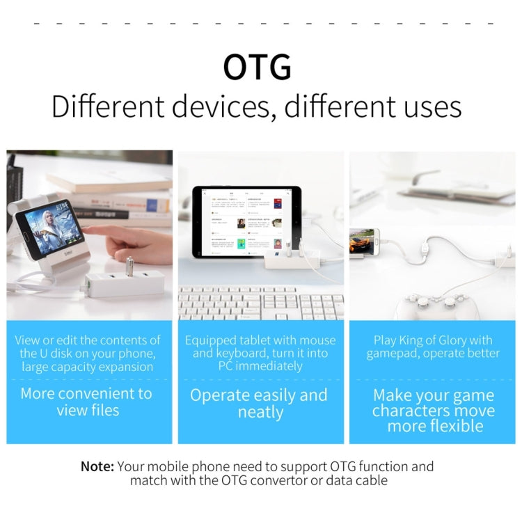 ORICO W5P-U3-100 HUB de escritorio USB 3.0 de 4 puertos con fuente de alimentación de cable micro USB de 100 cm, W5P-U3-100 Black, W5P-U3-100 White