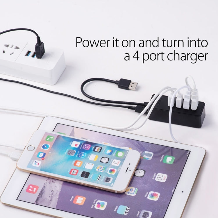 ORICO W5P-U3-100 HUB de escritorio USB 3.0 de 4 puertos con fuente de alimentación de cable micro USB de 100 cm, W5P-U3-100 Black, W5P-U3-100 White