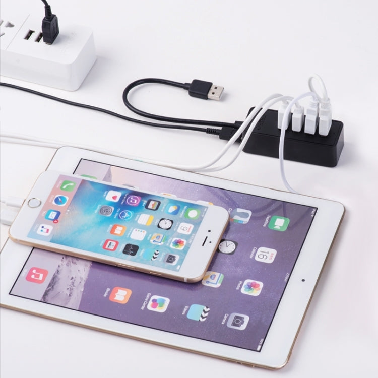 ORICO W5P-U3-100 HUB de escritorio USB 3.0 de 4 puertos con fuente de alimentación de cable micro USB de 100 cm, W5P-U3-100 Black, W5P-U3-100 White